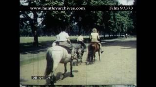 Horse Riding in Hyde Park in the 1950's.  Archive film 97373