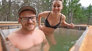 Our Off Grid Wood Fire Hot Tub Broke | Protecting It From Freezing