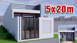 SMALL HOUSE 5X20 METER WITH 3 BEDROOM | TINY HOUSE DESIGN