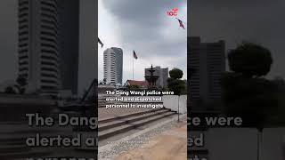 Naked man seen bathing in public fountain at Dataran Merdeka, Malaysia