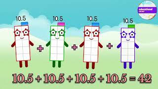 Numberblocks decimal addition four same number| Educational Corner #learntocount #mathforkids