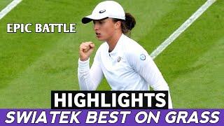 Iga Swiatek Amazing Comeback On Grass vs Watson Highlights - Tennis Question (HD)
