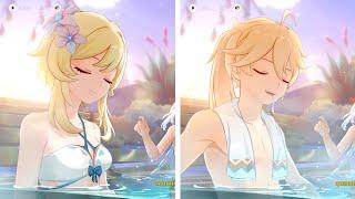 Lumine vs Aether Swimsuit Scene