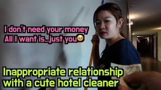 Inappropriate relationship with a cute Thai hotel cleaner, She refused getting huge tips from me