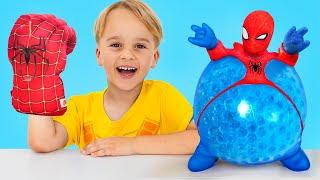 Chris pops inflatable toys and becomes a superhero