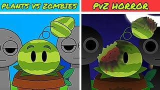 Plants vs Zombies Sprunki || NORMAL VERSION VS HORROR VERSION