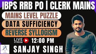 RRB PO MAINS 2022 | IBPS CLERK MAINS 2022 | MAINS LEVEL PUZZLE | DATA SUFFICIENCY |REVERSE SYLLOGISM