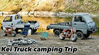 [Fall car camping] light Kei truck 4x4 trip with mini bikes