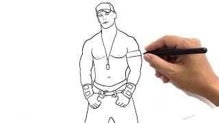 How to Draw John Cena Easy Drawing | Step by Step WWE John Cena Sketch Tutorial for Beginners