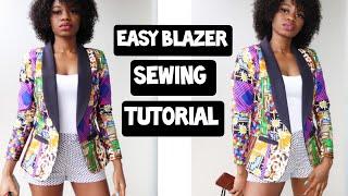 How to sew a Blazer Jacket // Shawl Collar Jacket // DIY// How to cut and sew a blazer jacket