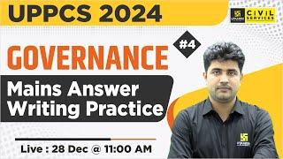 UPPCS Mains 2024 | Governance | Mains Answer Writing#4 | By Vipul Sir | UPPCS Utkarsh