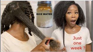 RICE WATER FOR EXTREME HAIR GROWTH. This is what rice water did to my hair after 1 week. IMPRESSIVE