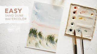 Learn How To Paint a Sand Dune | Quick Watercolor Painting by Sarah Cray of Let's Make Art