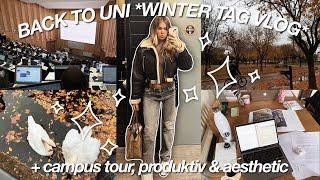 BACK TO UNI VLOG  cozy winter tag in meinem leben! produktiv & aesthetic