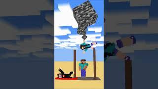 Help Herobrine Woman X Brothers to Holding Bigger and Bigger Bedrock #shortvideo #shorts #minecraft