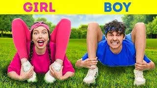 Boys vs Girls Gymnastics Challenge! Spin Dare The Wheel | Who Will Win?