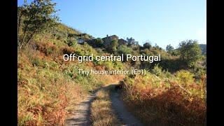 Offgrid living central Portugal _ building interior of a tiny  (ep1) stone fireplace