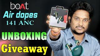 Boat Airdopes 141 ANC Unboxing & review & Giveaway | MyTech In Telugu