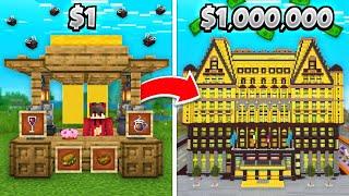 Turning $1 RESTAURANT into $1,000,000 Restaurant in MINECRAFT..!