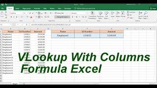 VLookup With Columns Formula