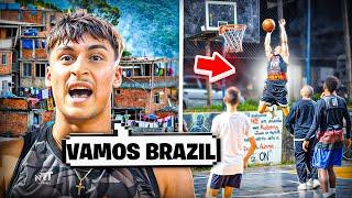 MY FIRST DAY HOOPING IN BRAZIL!! I WAS SCARED AF!!! (VLOG & 5v5 Mic'd Up)