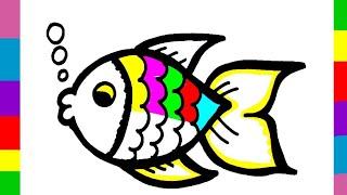 Very very so beautiful Fish drawing| Draw A very very colourful Fish easily| Fish drawing for kids||