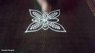 daily rangoli designs with 3 dots || 3 chukkala muggulu