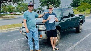 Homeless kid buys first truck with money he was donated