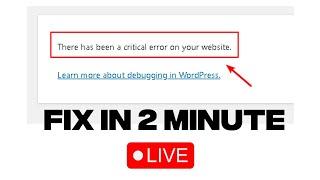 How to fix there has been a critical error on this website | Critical Error in WordPress