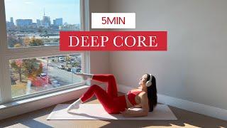 5MIN Deep Core & Ab Pilates || tone & strengthen // beginner friendly + verbal cues //madeleineabeid