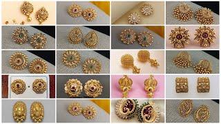 Latest gold stud earrings designs 2024 | New gold earrings designs | Latest Gold Jewellery designs