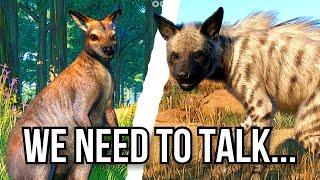 Striped Hyena and Wallaby Revealed!!! || Planet Zoo Grasslands Animal Pack Reveals