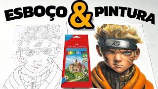 Como Desenhar o NARUTO - ESBOÇO e PINTURA