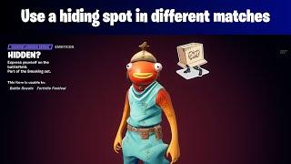 Fortnite วิธีทำ Use a hiding spot in different matches