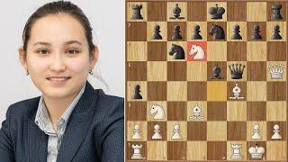 Brilliant Attacking Game by World's Newest Grandmaster, Zhansaya Abdumalik!