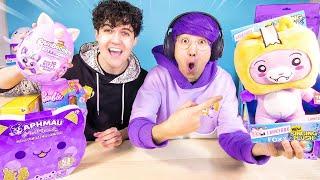 PURPLE ONLY *TOY UNBOXING* CHALLENGE: LANKYBOX MERCH, RAINBOCORNS, BARBIE, APHMAU, ADOPT ME & MORE!