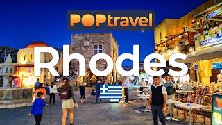 Walking in RHODES, Greece - Evening Tour - 4K