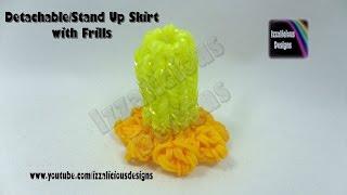 Rainbow Loom - Stand Up/Detachable Dress Up Frilly Skirt/Charm using your Rainbow Loom