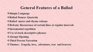 Literary Terms - Ballad