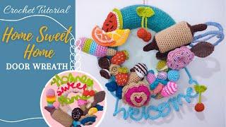 DIY Crochet Home Sweet Home Wreath with Wire & Yarn!