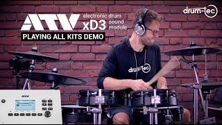 ATV xD3 electronic drum sound module playing all kits demo with EXS-5 kit