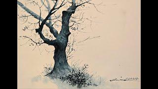 How to pain ta Tree in watercolour painting