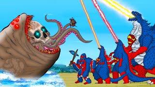 Rescue All Family GODZILLA & KONG vs. Legendary Sea Monsters: Size Comparison | FUNNY CARTOON