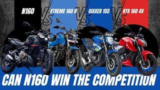 Bajaj N160 Dual Channel Vs All other 160 CC bikes | Best 160 CC bikes Spec comparison