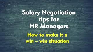 Salary Negotiation tips for HR Managers