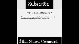 #marketing  Why is it called Marketing?