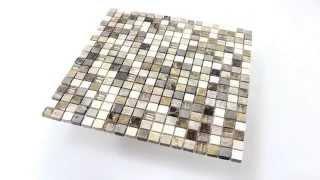 Badmosaik Mosaikfliesen Glas Naturstein Sonara Caramel Mix