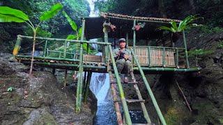Start to Finish: Building a Bamboo House in the Middle of a River \ Bushcraft Survival