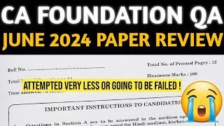 CA Foundation June 2024 Maths, Stats & LR Paper Review | BMLRS Make CA Students Cry in Exam Room