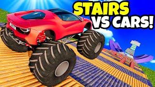 Testing MONSTER TRUCK VS DANGEROUS STAIRS in BeamNG Drive Mods!